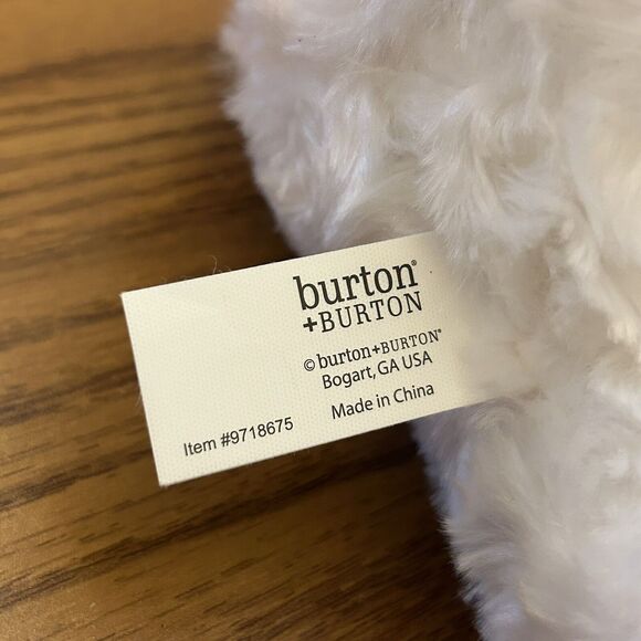 Burton + Burton White Plush Bear with Red Checked Accents Holding Heart 10 Inch - Picture 8 of 10